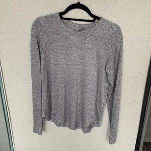 Vince Gray Feathered Long Sleeve Tee